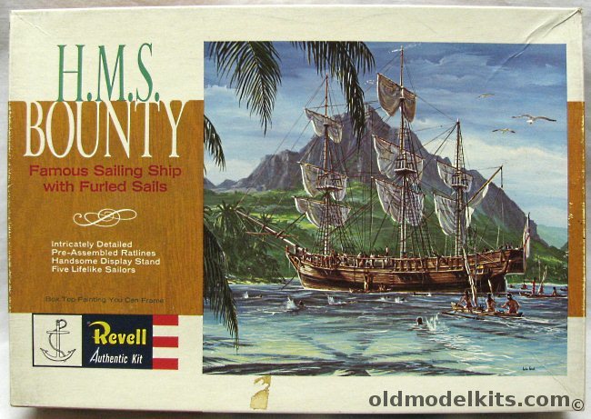 Revell 1/110 HMS Bounty Mutiny On The Bounty - MGM Movie Box with Marlon Brando and Trevor Howard, H326-300 plastic model kit